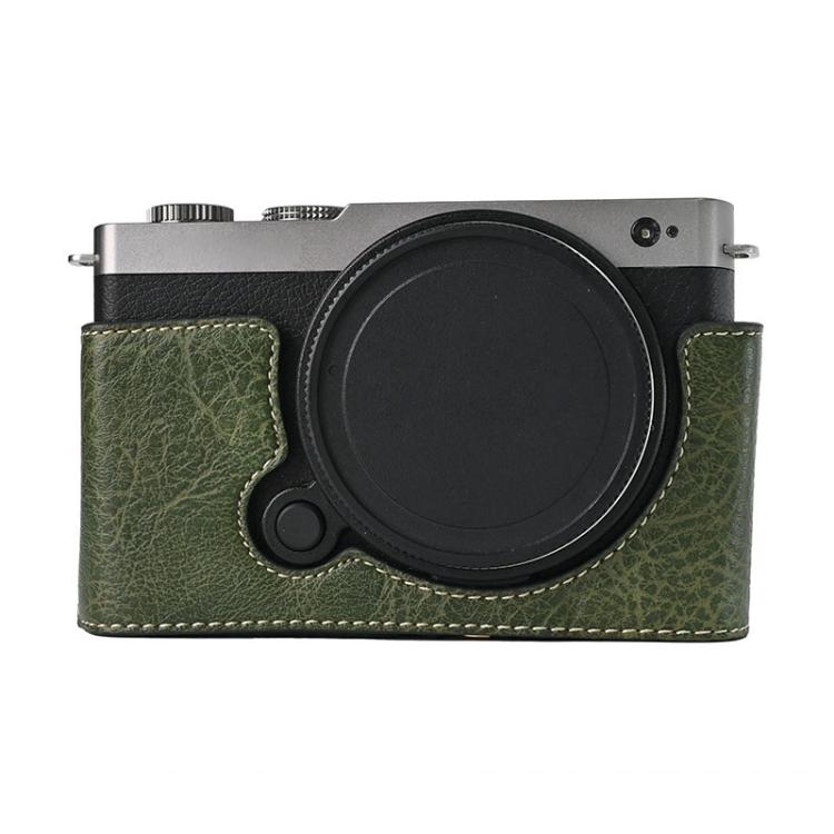 For Panasonic LUMIX S9 Litchi Texture PU Leather Camera Half Case Base(Green) - Half Case by buy2fix | Online Shopping UK | buy2fix