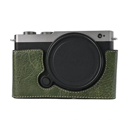 For Panasonic LUMIX S9 Litchi Texture PU Leather Camera Half Case Base(Green) - Half Case by buy2fix | Online Shopping UK | buy2fix