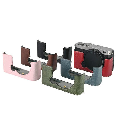 For Panasonic LUMIX S9 Litchi Texture PU Leather Camera Half Case Base(Coffee) - Half Case by buy2fix | Online Shopping UK | buy2fix