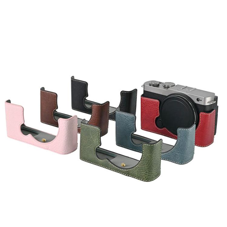 For Panasonic LUMIX S9 Litchi Texture PU Leather Camera Half Case Base(Blue) - Half Case by buy2fix | Online Shopping UK | buy2fix