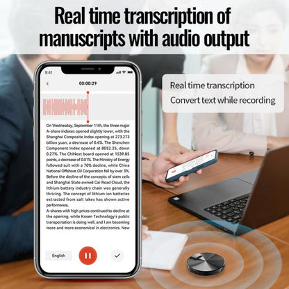 JNN A6 Portable Smart AI Magnetic Recorder Support APP Control, Memory:32GB(Black) - Recording Pen by JNN | Online Shopping UK | buy2fix