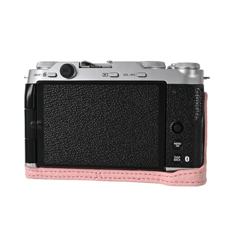 For FUJIFILM X-M5 Litchi Texture PU Leather Camera Half Case Base(Pink) - Half Case by buy2fix | Online Shopping UK | buy2fix