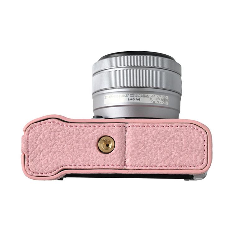 For FUJIFILM X-M5 Litchi Texture PU Leather Camera Half Case Base(Pink) - Half Case by buy2fix | Online Shopping UK | buy2fix