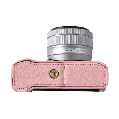 For FUJIFILM X-M5 Litchi Texture PU Leather Camera Half Case Base(Pink) - Half Case by buy2fix | Online Shopping UK | buy2fix
