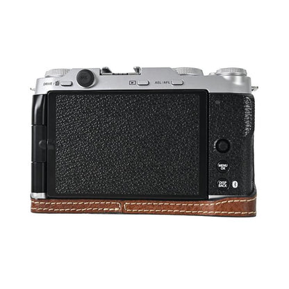 For FUJIFILM X-M5 Litchi Texture PU Leather Camera Half Case Base(Coffee) - Half Case by buy2fix | Online Shopping UK | buy2fix