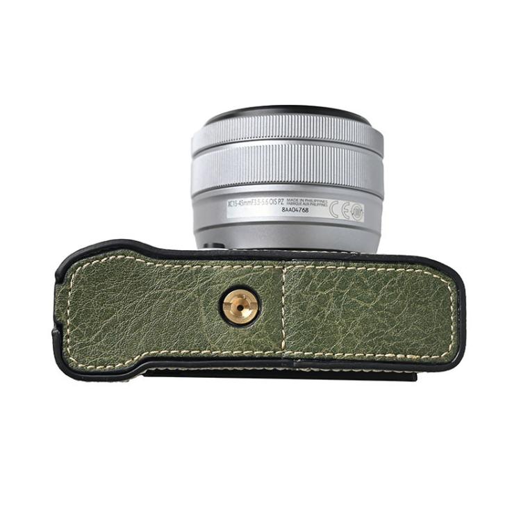 For FUJIFILM X-M5 Litchi Texture PU Leather Camera Half Case Base(Green) - Half Case by buy2fix | Online Shopping UK | buy2fix