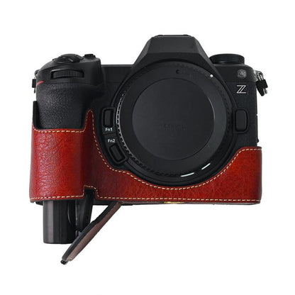 For Nikon Z6III Litchi Texture PU Leather Camera Half Case Base(Wine Red) - Half Case by buy2fix | Online Shopping UK | buy2fix