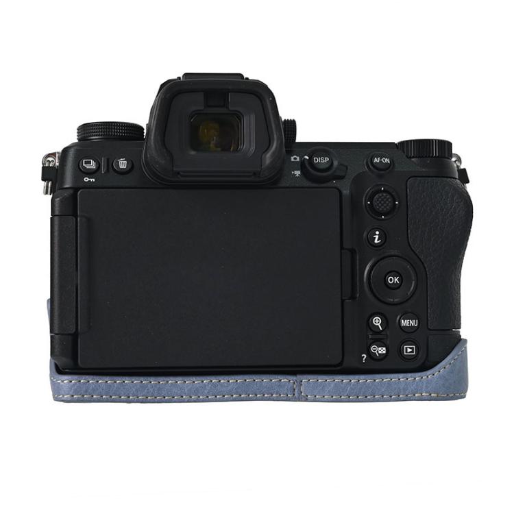 For Nikon Z6III Litchi Texture PU Leather Camera Half Case Base(Blue) - Half Case by buy2fix | Online Shopping UK | buy2fix