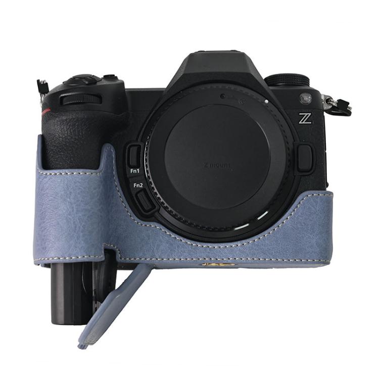For Nikon Z6III Litchi Texture PU Leather Camera Half Case Base(Blue) - Half Case by buy2fix | Online Shopping UK | buy2fix