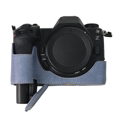 For Nikon Z6III Litchi Texture PU Leather Camera Half Case Base(Blue) - Half Case by buy2fix | Online Shopping UK | buy2fix