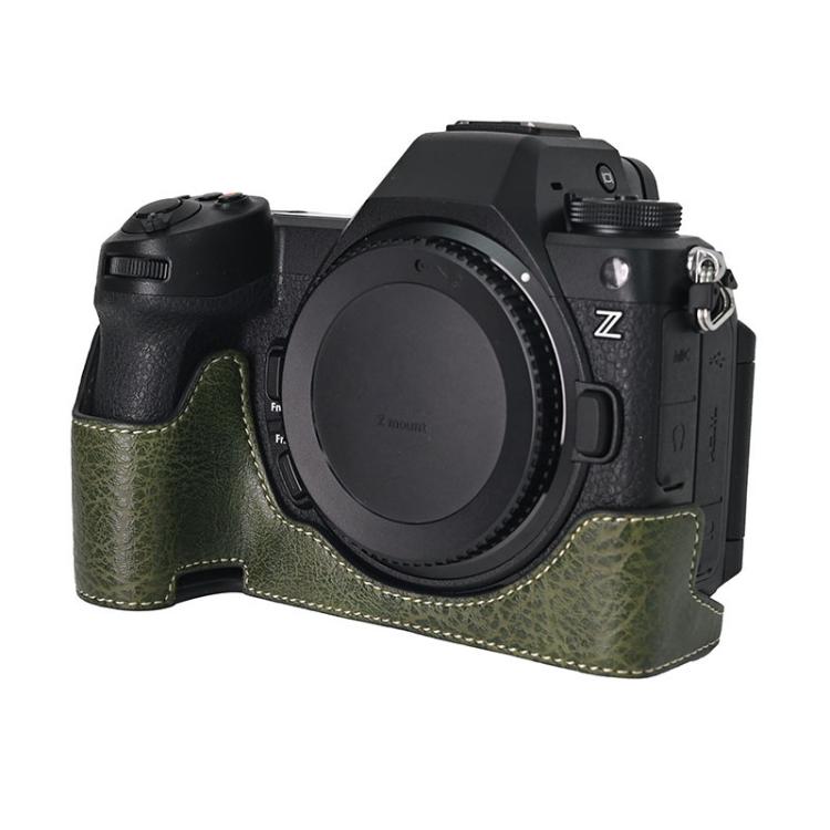 For Nikon Z6III Litchi Texture PU Leather Camera Half Case Base(Green) - Half Case by buy2fix | Online Shopping UK | buy2fix