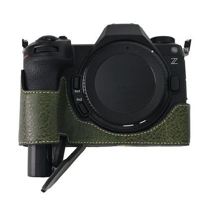 For Nikon Z6III Litchi Texture PU Leather Camera Half Case Base(Green) - Half Case by buy2fix | Online Shopping UK | buy2fix