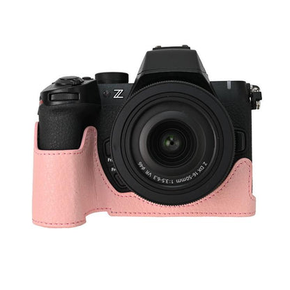 For Nikon Z50II Litchi Texture PU Leather Camera Half Case Base(Pink) - Half Case by buy2fix | Online Shopping UK | buy2fix