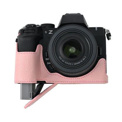 For Nikon Z50II Litchi Texture PU Leather Camera Half Case Base(Pink) - Half Case by buy2fix | Online Shopping UK | buy2fix