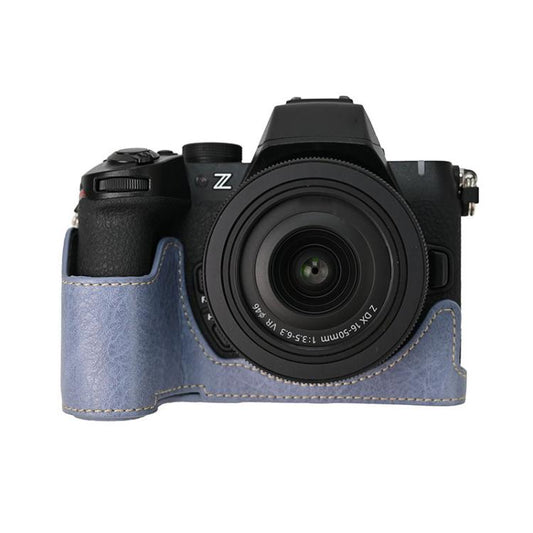 For Nikon Z50II Litchi Texture PU Leather Camera Half Case Base(Blue) - Half Case by buy2fix | Online Shopping UK | buy2fix