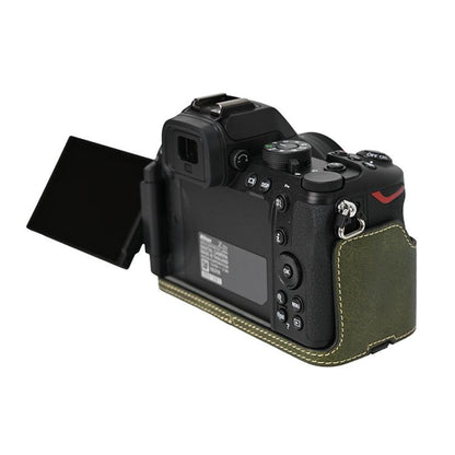 For Nikon Z50II Litchi Texture PU Leather Camera Half Case Base(Green) - Half Case by buy2fix | Online Shopping UK | buy2fix