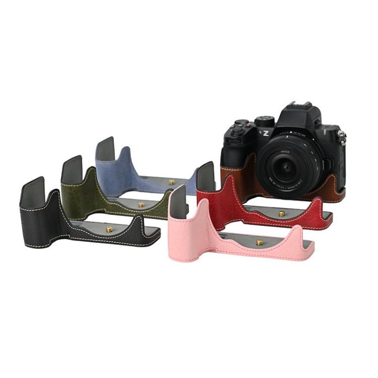 For Nikon Z50II Litchi Texture PU Leather Camera Half Case Base(Blue) - Half Case by buy2fix | Online Shopping UK | buy2fix