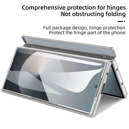 For Samsung Galaxy Z Fold6 5G VIETAO Electroplating Integrated Pen Slot Folding PU Phone Case with Stylus(White) - Galaxy Z Fold6 5G Cases by VIETAO | Online Shopping UK | buy2fix