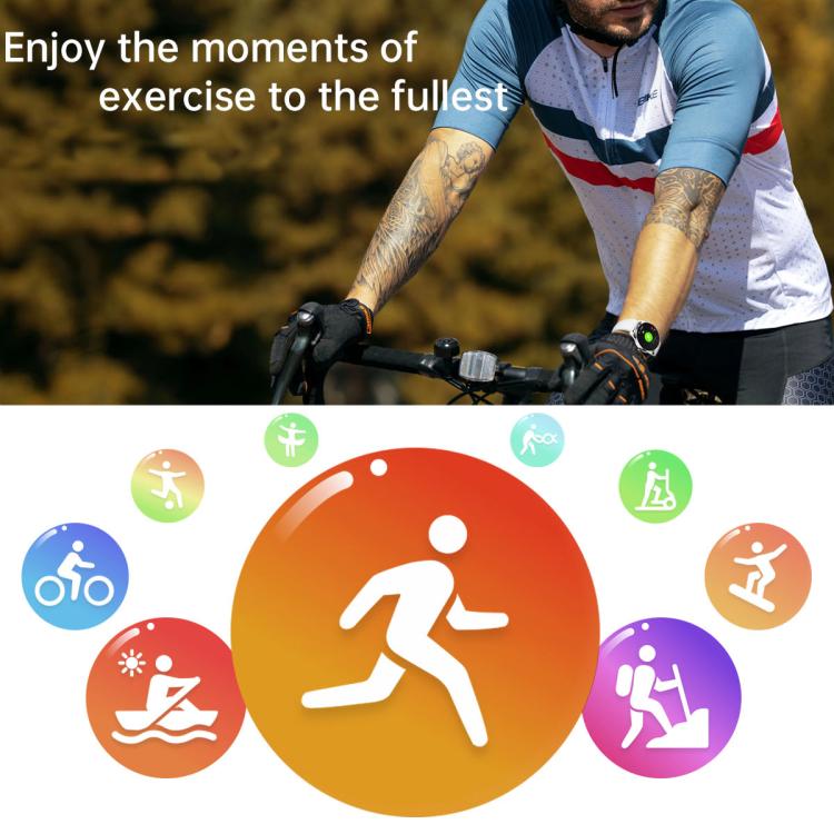 H77 1.43 inch AMOLED Screen Health & Fitness Smart Watch IP67 Waterproof Support BT Call(Silver) - Smart Watches by buy2fix | Online Shopping UK | buy2fix