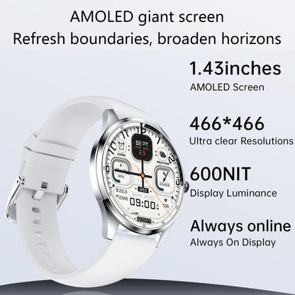 H77 1.43 inch AMOLED Screen Health & Fitness Smart Watch IP67 Waterproof Support BT Call(Beige) - Smart Watches by buy2fix | Online Shopping UK | buy2fix