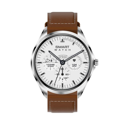 H78 1.43 inch AMOLED Screen Health & Fitness Smart Watch IP67 Waterproof Support BT Call(Silver Shell Brown Leather) - Smart Watches by buy2fix | Online Shopping UK | buy2fix