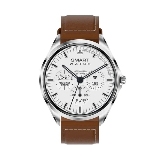 H78 1.43 inch AMOLED Screen Health & Fitness Smart Watch IP67 Waterproof Support BT Call(Silver Shell Brown Leather) - Smart Watches by buy2fix | Online Shopping UK | buy2fix