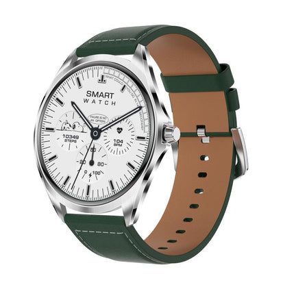 H78 1.43 inch AMOLED Screen Health & Fitness Smart Watch IP67 Waterproof Support BT Call(Silver Shell Green Leather) - Smart Watches by buy2fix | Online Shopping UK | buy2fix