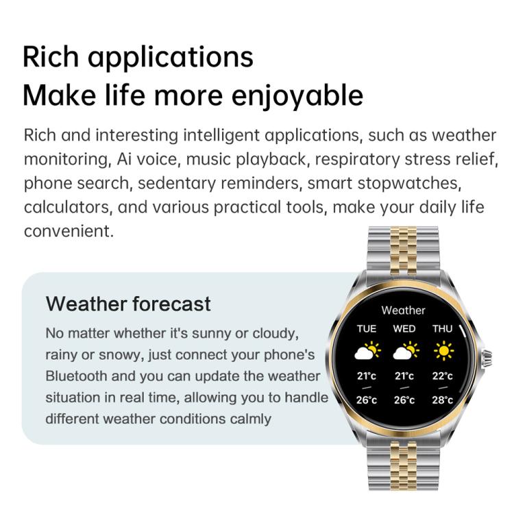 H78 1.43 inch AMOLED Screen Health & Fitness Smart Watch IP67 Waterproof Support BT Call(Gold Shell Brown Leather) - Smart Watches by buy2fix | Online Shopping UK | buy2fix