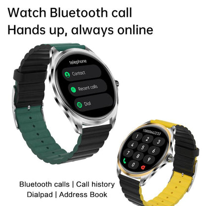 H78 1.43 inch AMOLED Screen Health & Fitness Smart Watch IP67 Waterproof Support BT Call(Gold Shell Green Leather) - Smart Watches by buy2fix | Online Shopping UK | buy2fix