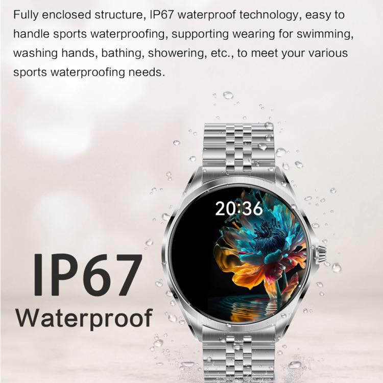 H78 1.43 inch AMOLED Screen Health & Fitness Smart Watch IP67 Waterproof Support BT Call(Gold Shell Brown Leather) - Smart Watches by buy2fix | Online Shopping UK | buy2fix