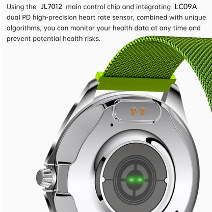 H78 1.43 inch AMOLED Screen Health & Fitness Smart Watch IP67 Waterproof Support BT Call(Gold Shell Green Leather) - Smart Watches by buy2fix | Online Shopping UK | buy2fix