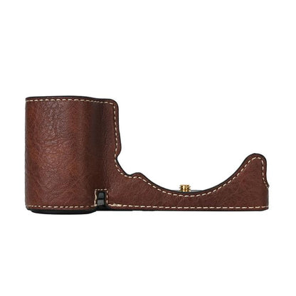 For Sony ZV-E10 Litchi Texture PU Leather Camera Half Case Base(Coffee) - Half Case by buy2fix | Online Shopping UK | buy2fix