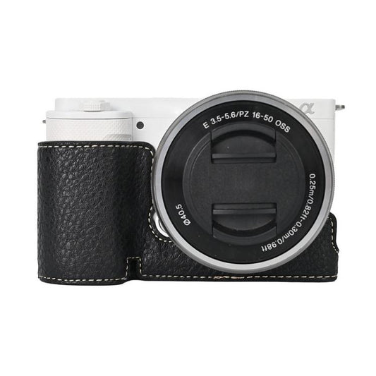 For Sony ZV-E10 Litchi Texture PU Leather Camera Half Case Base(Black) - Half Case by buy2fix | Online Shopping UK | buy2fix