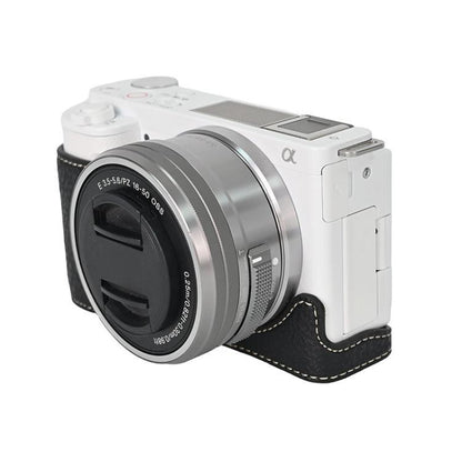 For Sony ZV-E10 Litchi Texture PU Leather Camera Half Case Base(Black) - Half Case by buy2fix | Online Shopping UK | buy2fix