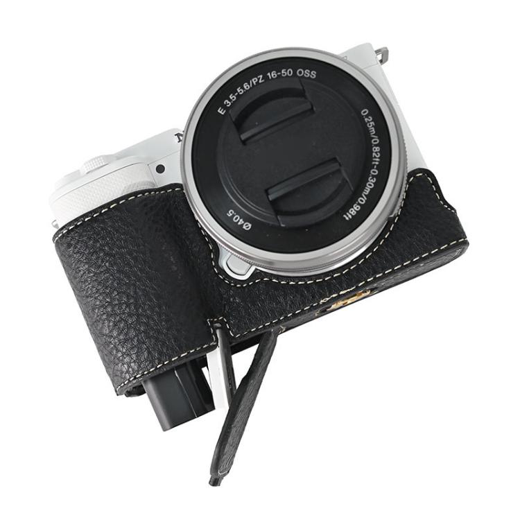 For Sony ZV-E10 Litchi Texture PU Leather Camera Half Case Base(Black) - Half Case by buy2fix | Online Shopping UK | buy2fix