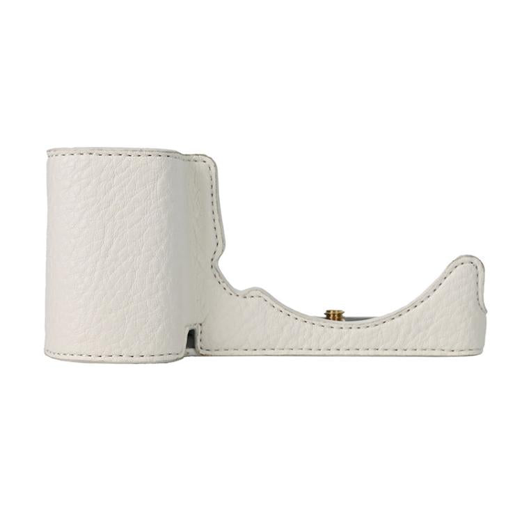 For Sony ZV-E10 Litchi Texture PU Leather Camera Half Case Base(White) - Half Case by buy2fix | Online Shopping UK | buy2fix