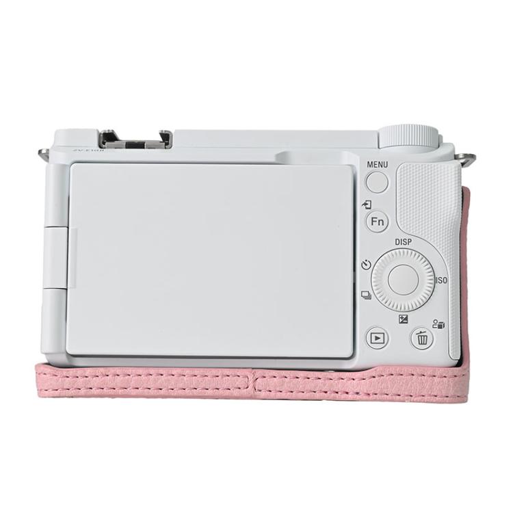 For Sony Alpha ZV-E10 II / ZV-E10M2 Litchi Texture PU Leather Camera Half Case Base(Pink) - Half Case by buy2fix | Online Shopping UK | buy2fix