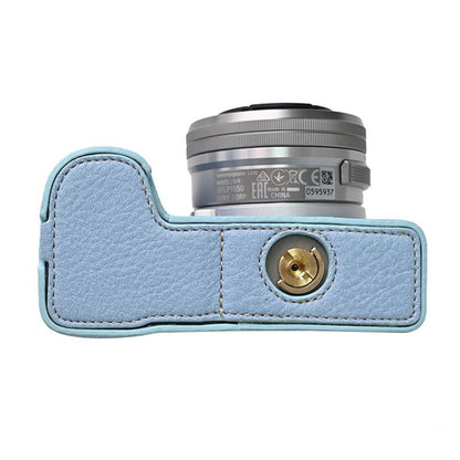 For Sony Alpha ZV-E10 II / ZV-E10M2 Litchi Texture PU Leather Camera Half Case Base(Blue) - Half Case by buy2fix | Online Shopping UK | buy2fix
