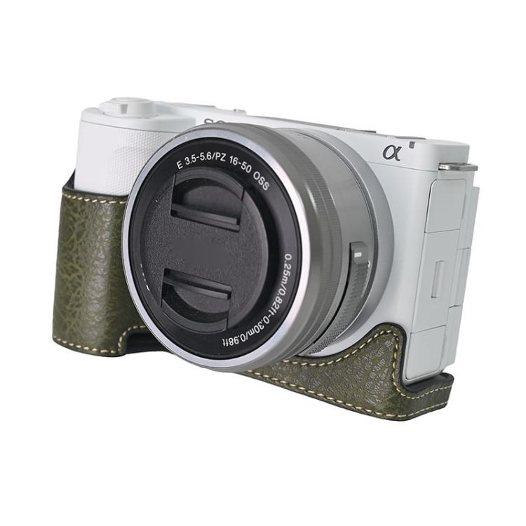 For Sony Alpha ZV-E10 II / ZV-E10M2 Litchi Texture PU Leather Camera Half Case Base(Green) - Half Case by buy2fix | Online Shopping UK | buy2fix