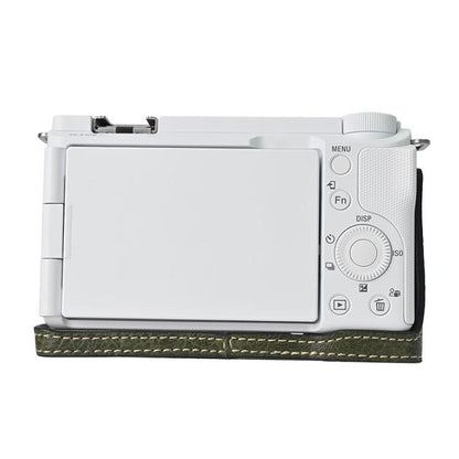 For Sony Alpha ZV-E10 II / ZV-E10M2 Litchi Texture PU Leather Camera Half Case Base(Green) - Half Case by buy2fix | Online Shopping UK | buy2fix