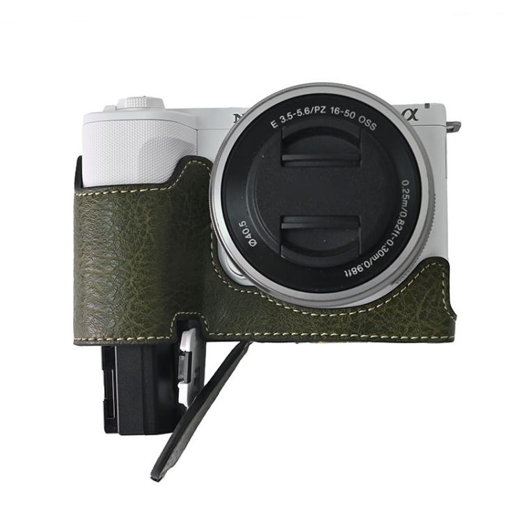 For Sony Alpha ZV-E10 II / ZV-E10M2 Litchi Texture PU Leather Camera Half Case Base(Green) - Half Case by buy2fix | Online Shopping UK | buy2fix