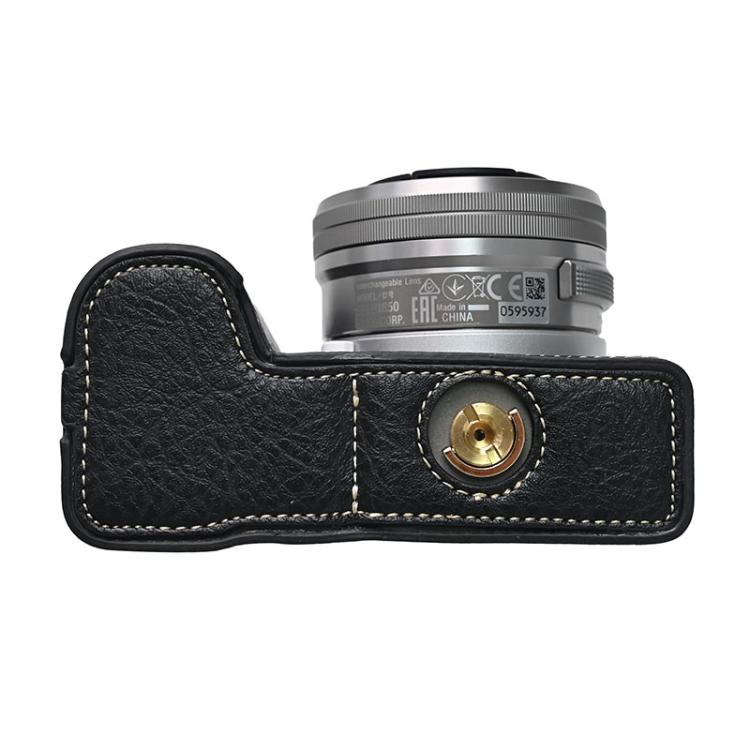For Sony Alpha ZV-E10 II / ZV-E10M2 Litchi Texture PU Leather Camera Half Case Base(Black) - Half Case by buy2fix | Online Shopping UK | buy2fix