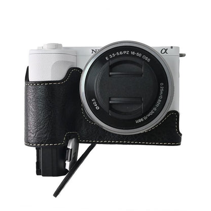 For Sony Alpha ZV-E10 II / ZV-E10M2 Litchi Texture PU Leather Camera Half Case Base(Black) - Half Case by buy2fix | Online Shopping UK | buy2fix