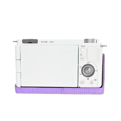 For Sony Alpha ZV-E10 II / ZV-E10M2 Litchi Texture PU Leather Camera Half Case Base(Purple) - Half Case by buy2fix | Online Shopping UK | buy2fix