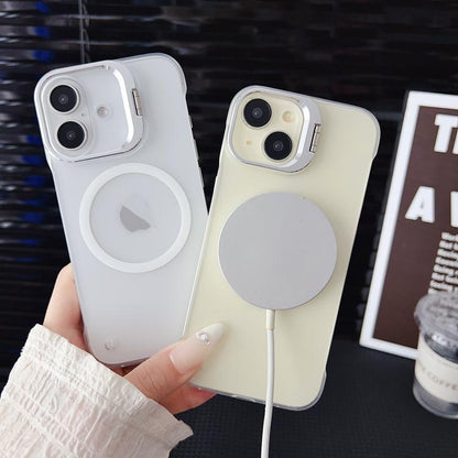 For iPhone 16 Pro Ultra-thin Transparent MagSafe Magnetic Frameless Lens Holder Phone Case - iPhone 16 Pro Cases by buy2fix | Online Shopping UK | buy2fix