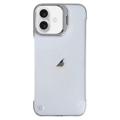 For iPhone 16 Ultra-thin Transparent Frameless Lens Holder Phone Case - iPhone 16 Cases by buy2fix | Online Shopping UK | buy2fix