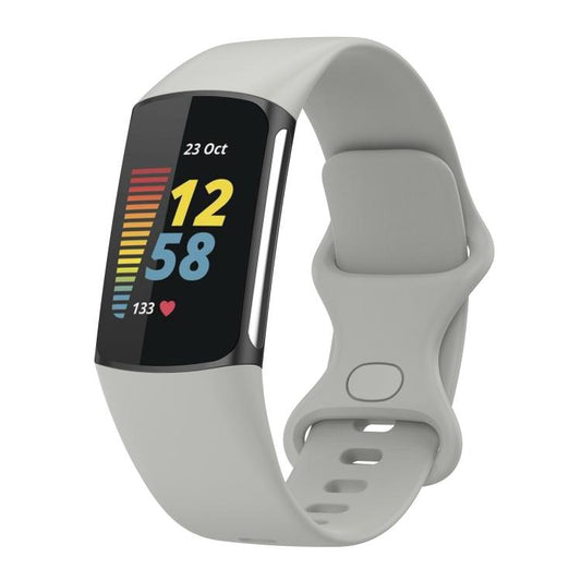 For Fitbit Charge 6 / 5 xDfind Silicone Watch Band, Size:L(Rock Grey) - Watch Bands by xDfind | Online Shopping UK | buy2fix