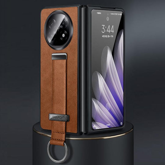 For OPPO Find N5 SULADA PC Hybrid Leather Texture Skin Feel Shockproof Phone Case(Brown)