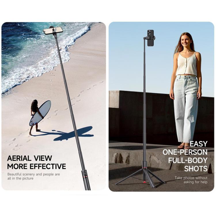 TT01 1.77m All-in-one Auto Pop Open Tripod Magnetic Remote Selfie Stick(Black) - Selfie Sticks by buy2fix | Online Shopping UK | buy2fix
