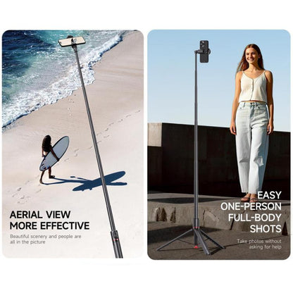 TT01 1.77m All-in-one Auto Pop Open Tripod Magnetic Remote Selfie Stick(Black) - Selfie Sticks by buy2fix | Online Shopping UK | buy2fix